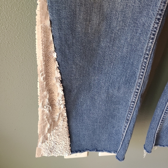 Anthropologie Pilcro and the Letterpress Sequin Flare Jeans, Size 28 - Picture 4 of 5